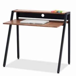 Contemporary Black and Brown Home Office Desk